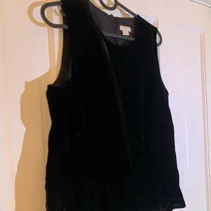 J. Crew Velvet Peplum Top